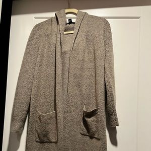 Taupe long Sleeve Hooded Cardigan
